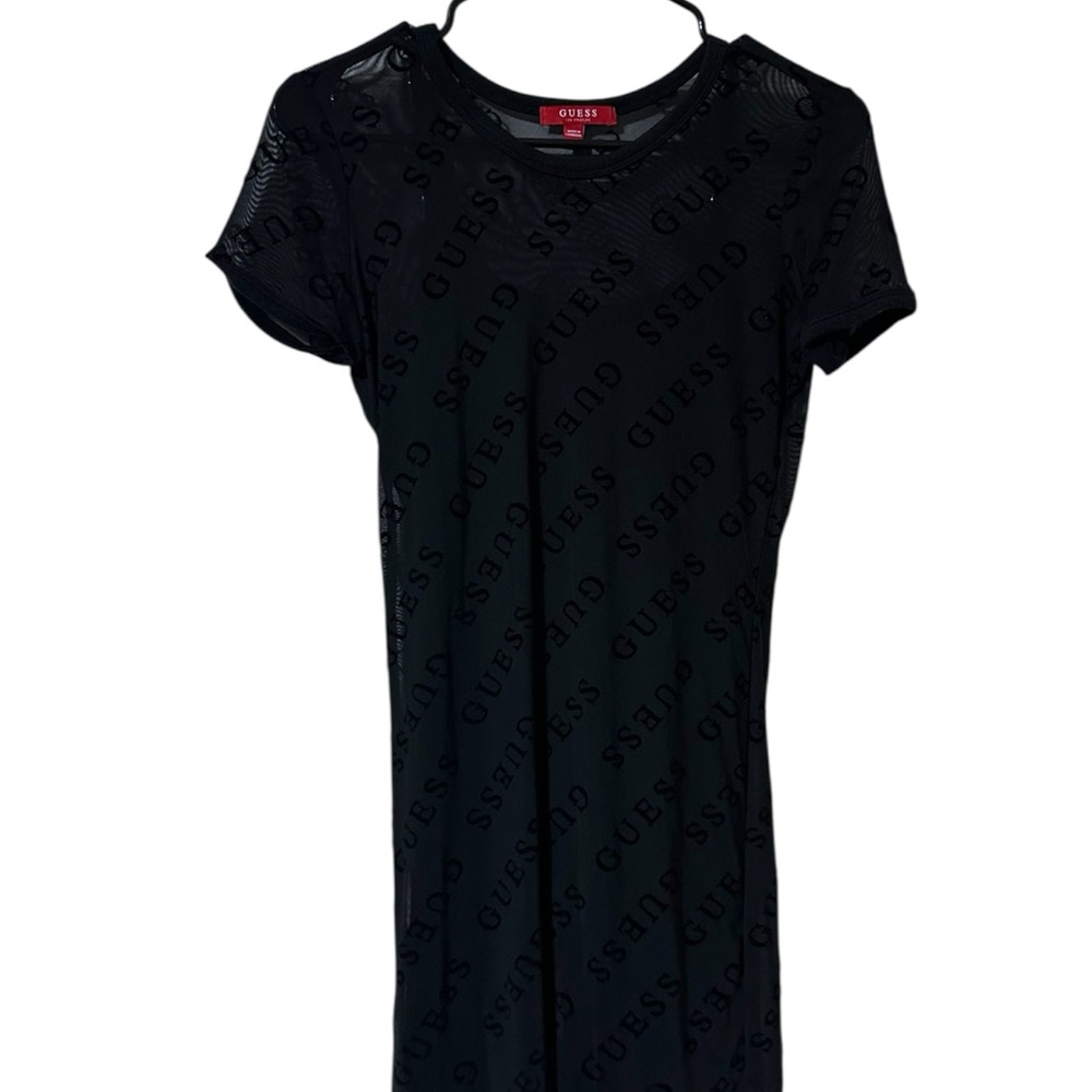 GUESS Logo Dress Black Sheer
